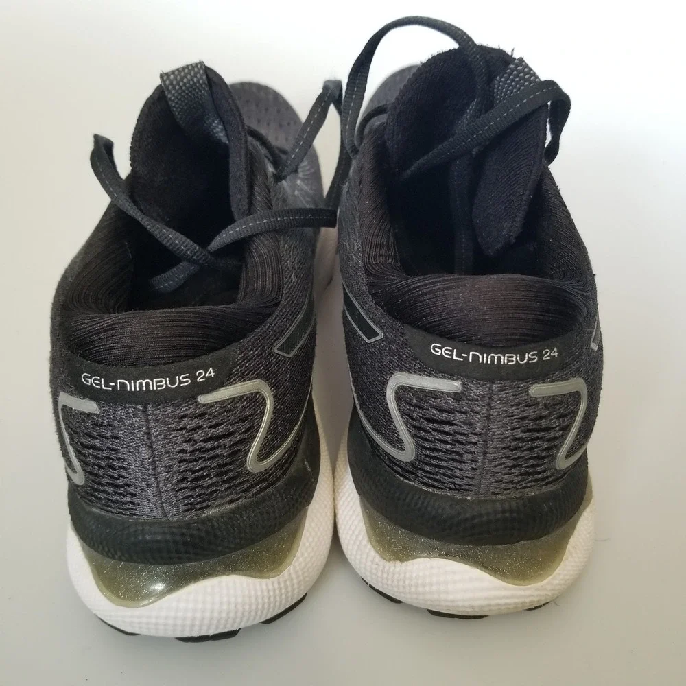 ASICS Gel-Nimbus 24 Shoes Womens Size 7.5 Black Running Athletic Sneakers